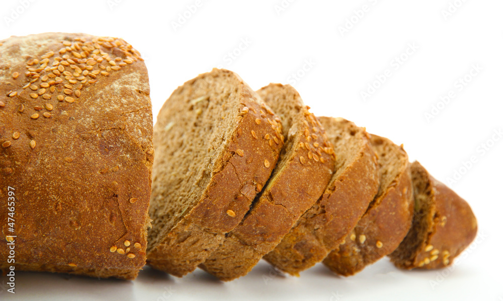 tasty sliced rye bread, isolated on white tasty sliced rye bread, isolated on white