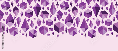 Vector purple geometric jewel shapes horizontal seamless