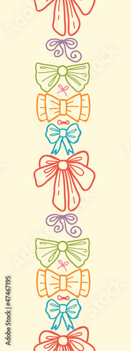 Vector colorful bows vertical seamless pattern ornament