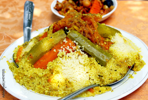 A plate of couscous (traditional moroccan dish)