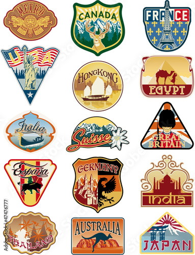 Travel labels vector collection