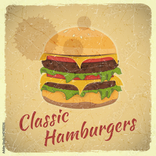 Grunge Cover for Hamburgers Menu