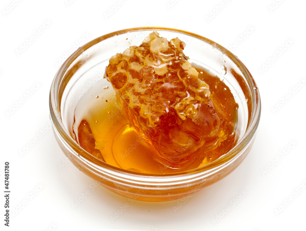 honeycomb in a glass bowl