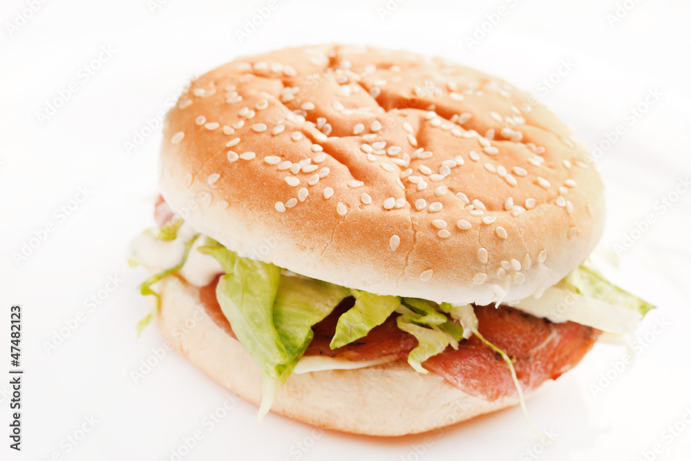 burger on the white burger on the white