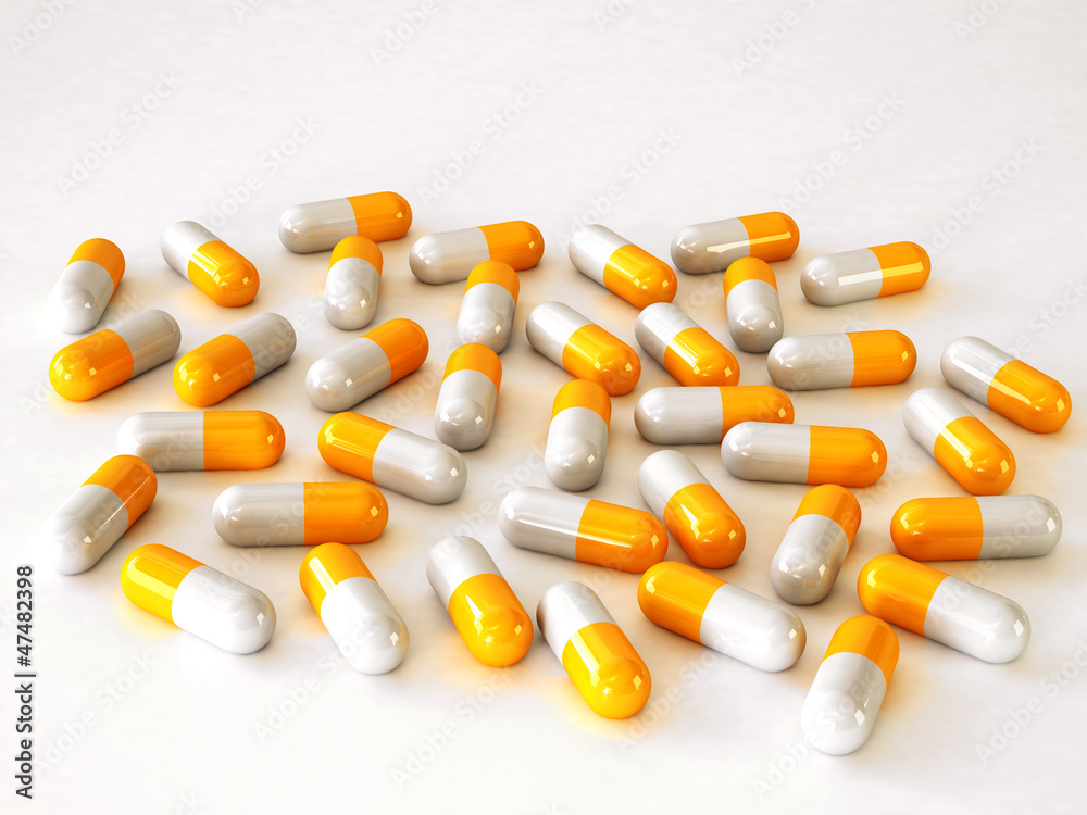 medical capsules isolated on white background medical capsules isolated on white background