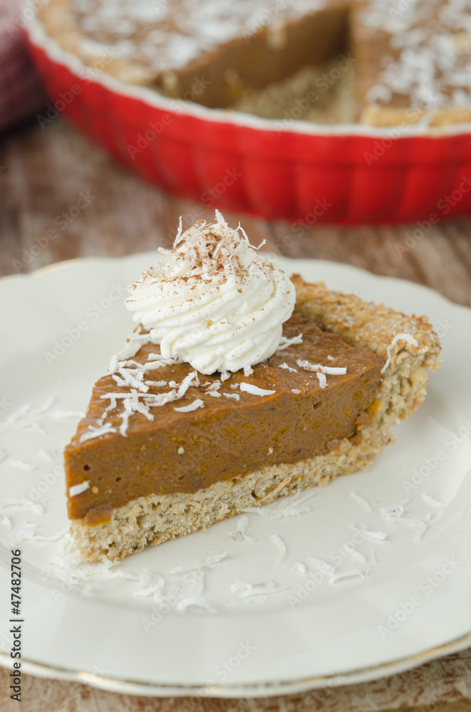 Piece of cake with pumpkin and chocolate Piece of cake with pumpkin and chocolate