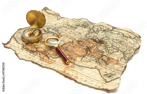 old map with compass
