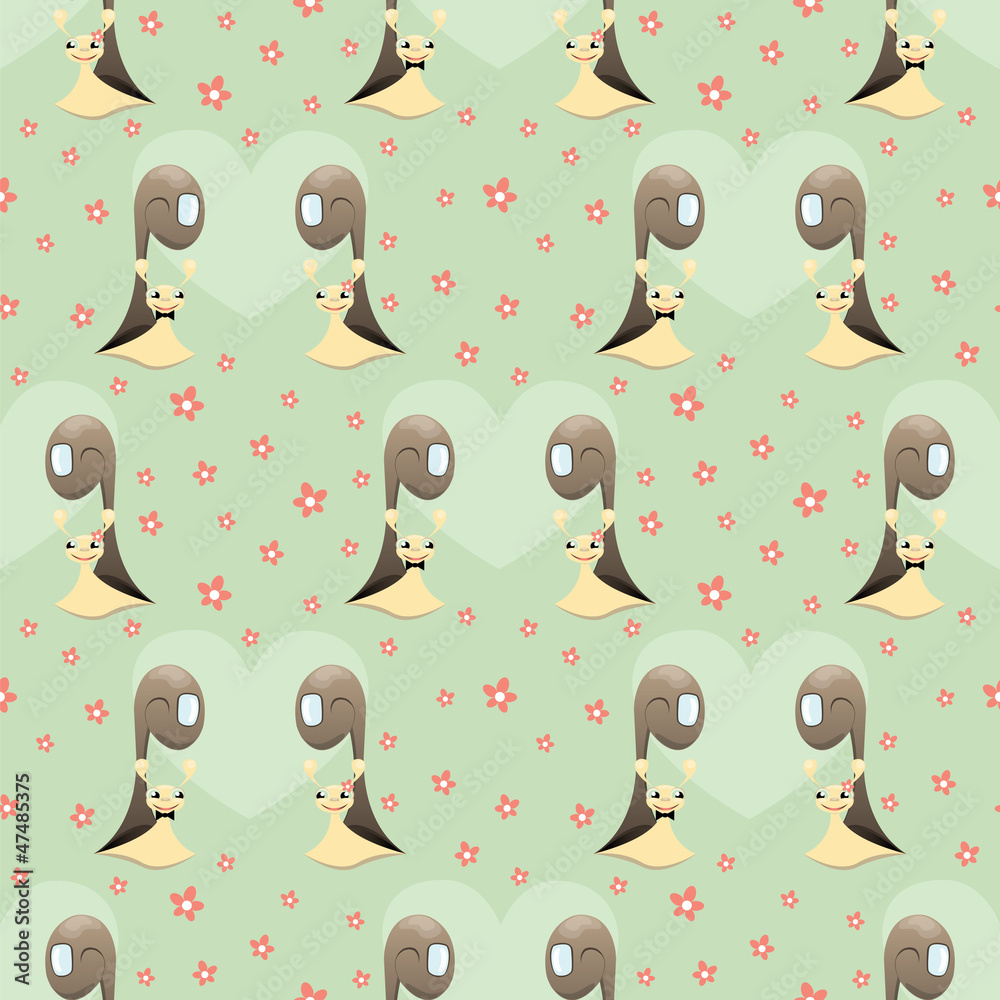 Naklejka premium seamless pattern with snail