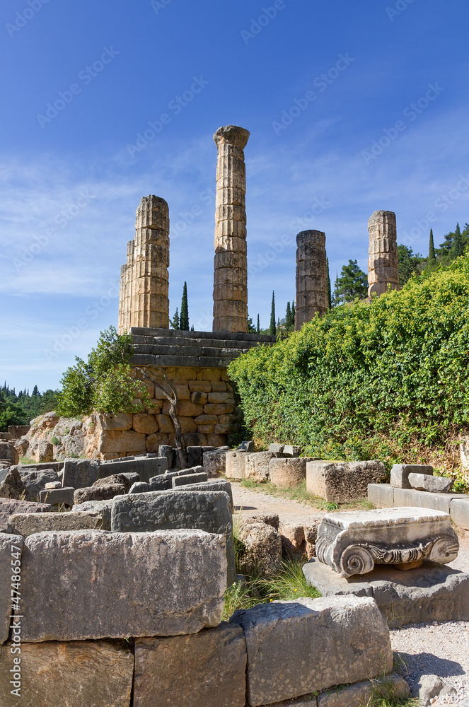 Ruins of the Apollo temple, Delphi, Greece