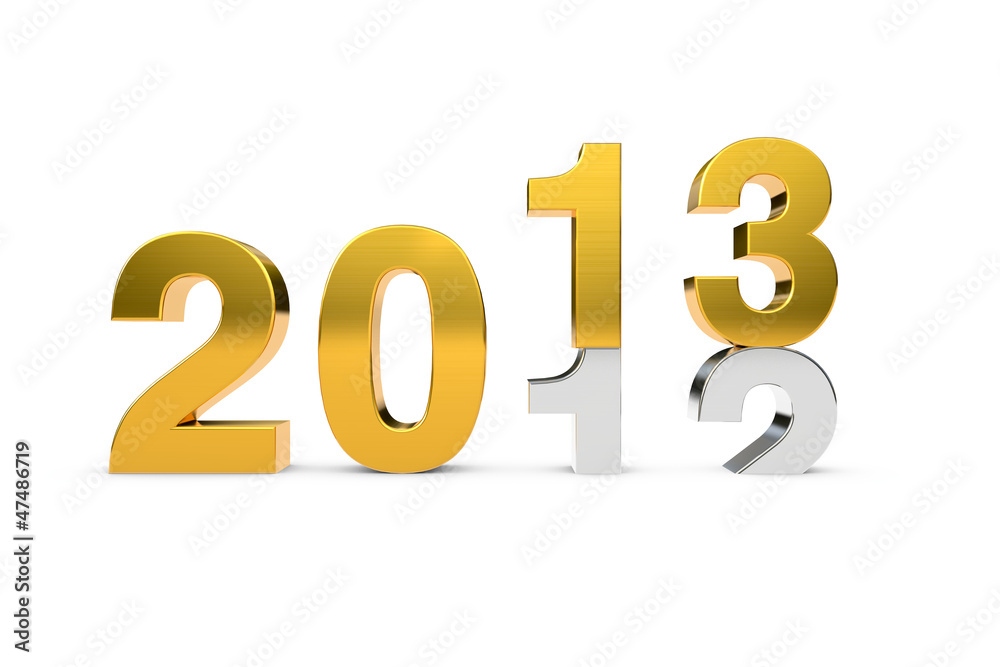 3D Text 2012 2013 Silber Gold Jehreswechsel - von vorne 3D Text 2012 2013 Silber Gold Jehreswechsel - von vorne