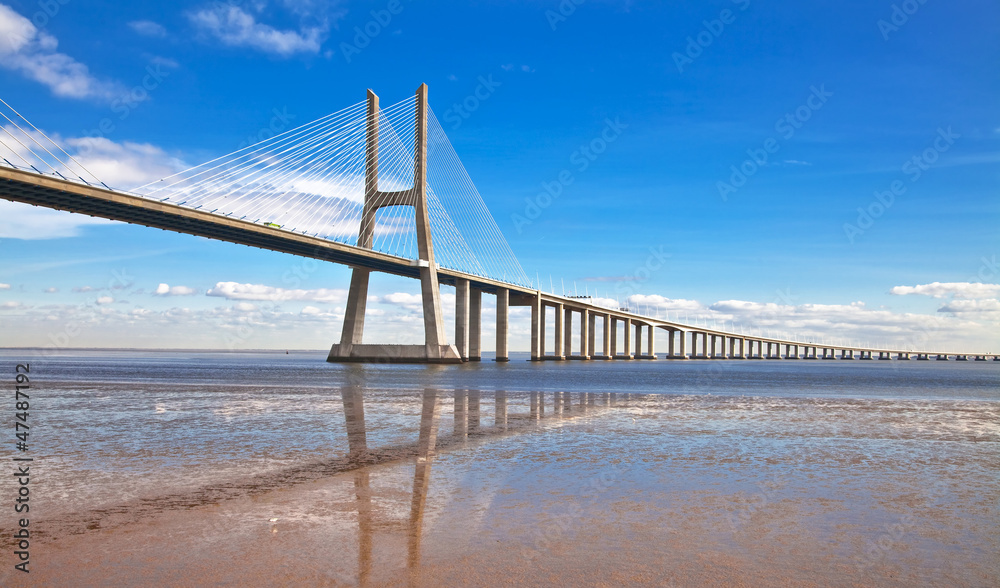 Vasco da Gama bridge in Lisbon, Portugal.