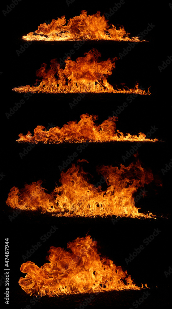 High resolution fire collection isolated on black background High resolution fire collection isolated on black background