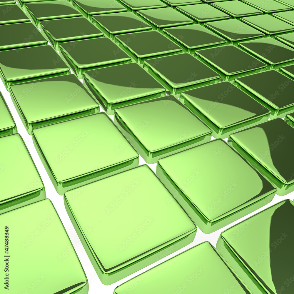 Abstract background with reflecting green squares Abstract background with reflecting green squares