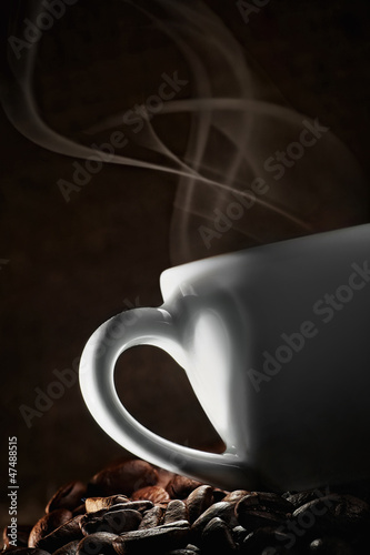 Coffee love. Warm cup of coffee