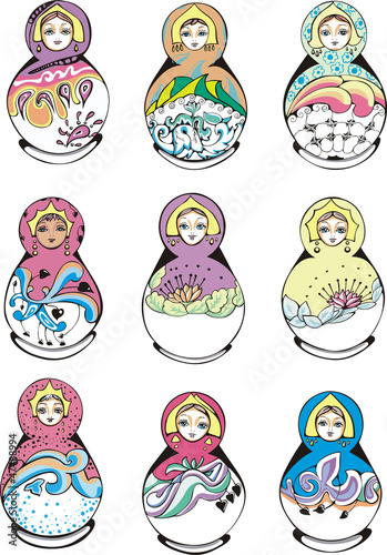 Russian ornamental matryoshka