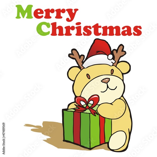 Merry Christmas Bear with gift