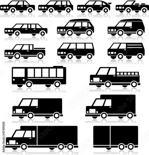 Vector Retro Vehicles Icon Set