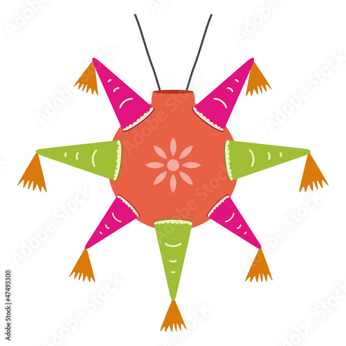 color mexican pinata, shape star for parties