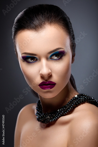 Classy Stylish Lady  close up Portrait - Bright Evening Makeup