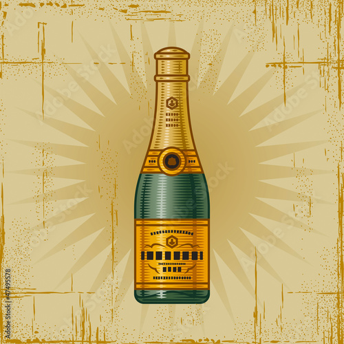 Retro Champagne Bottle