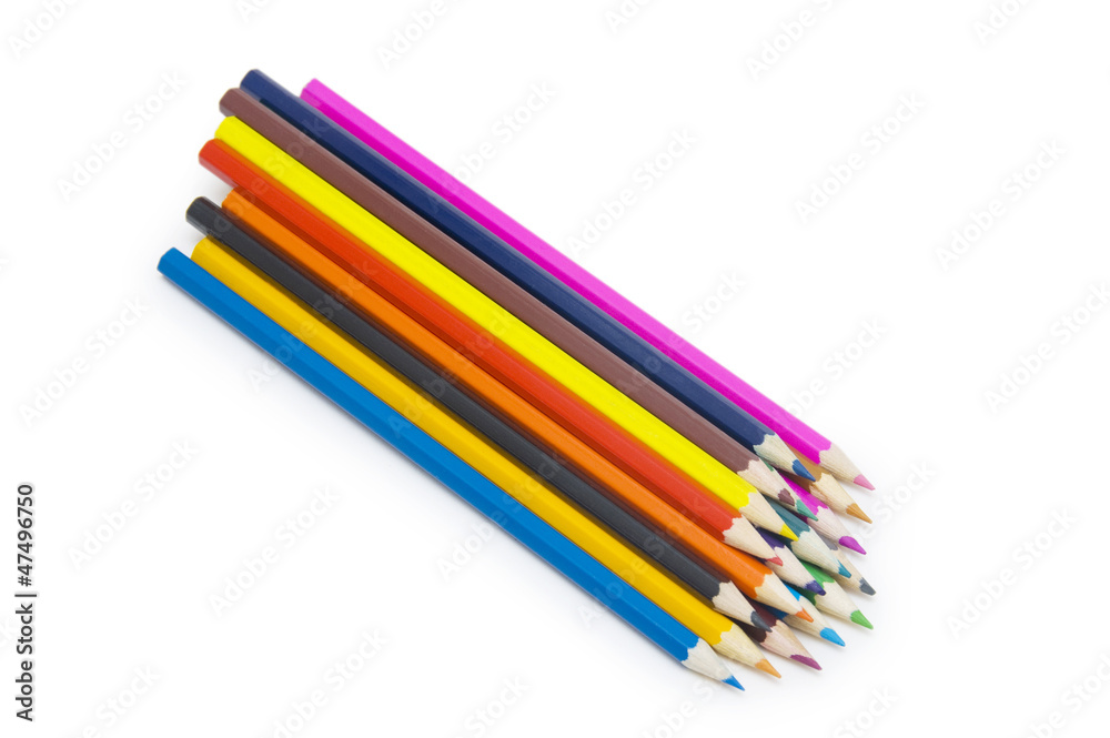 Fototapeta premium Color pencils isolated on white background