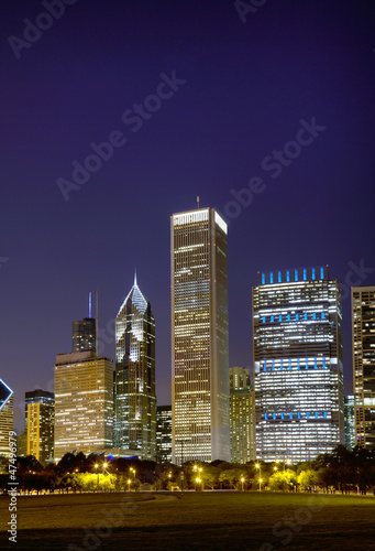 Cityscape of Chicago at the night time