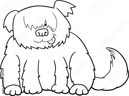 Sheepdog cartoon illustration for coloring