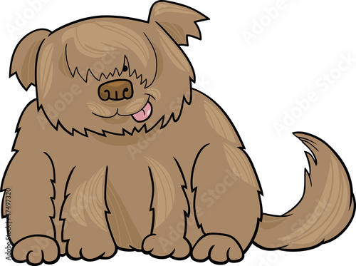 Sheepdog shaggy dog cartoon illustration