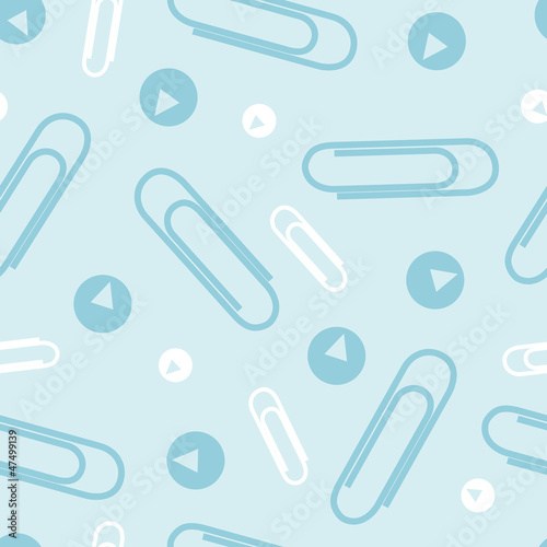Vector office supplies seamless pattern background with hand