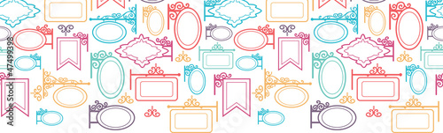 Vector street signs horizontal seamless pattern ornament
