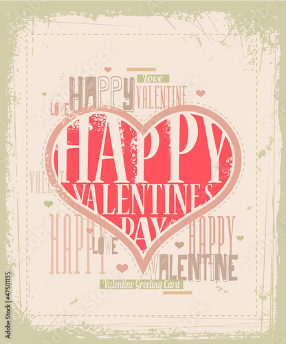 Retro Valentine greeting card design EPS 10