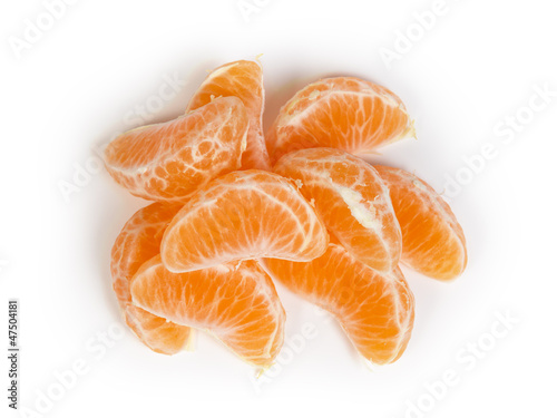 slices of tangerine from above