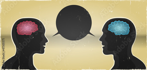 Grunge Man And Woman Communication Background