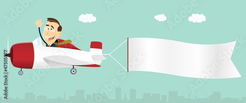 Summer Banner Advertising Airplane