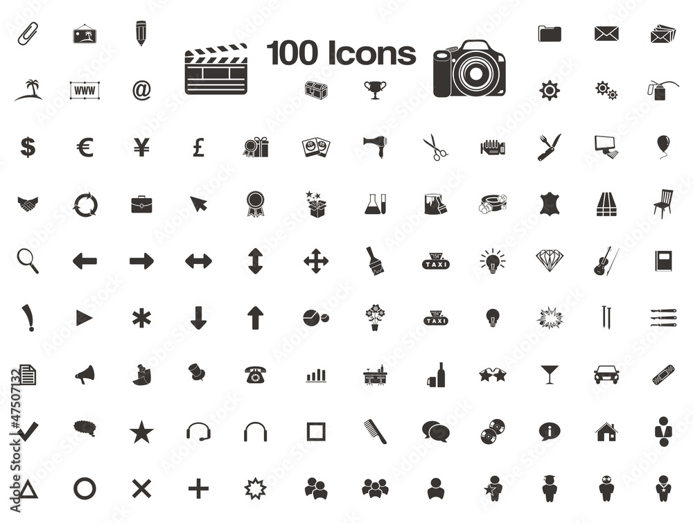 100 icons favicon Adobe Stock