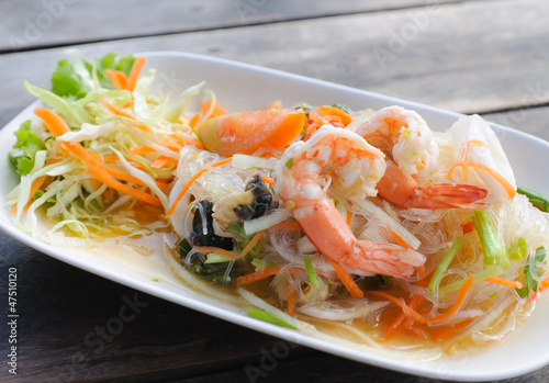 Thai vermicelli and seafood dress salad photo