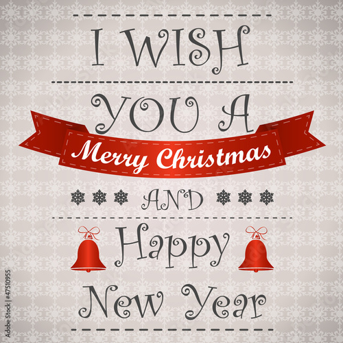 red wish merry christmas card