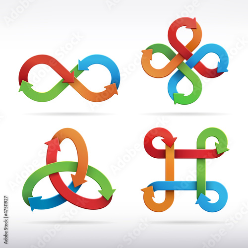 Colorful infinity symbol icons. Vector Illustration.