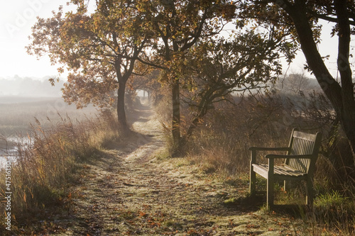 Obraz na plátně Dawn along the River Blyth, Suffolk, England
