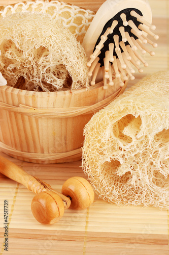 Obraz na płótnie Loofah on color background