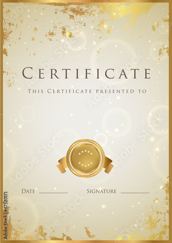 Certificate of completion template. Vector photo