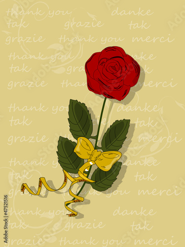 Dankeschön, Karte mit Rose