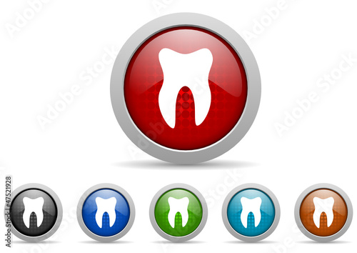 tooth vector icon set