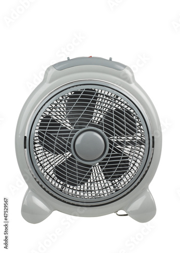 Compact electric fan in gray color