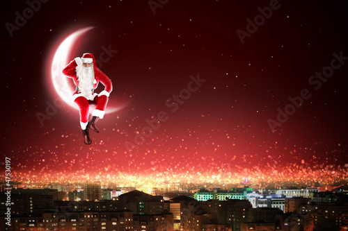 Santa on the moon © Sergey Nivens