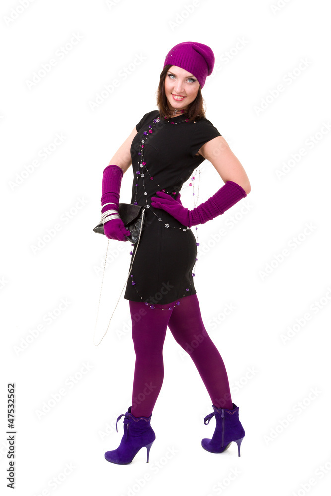 woman wearing a winter cap and gloves woman wearing a winter cap and gloves
