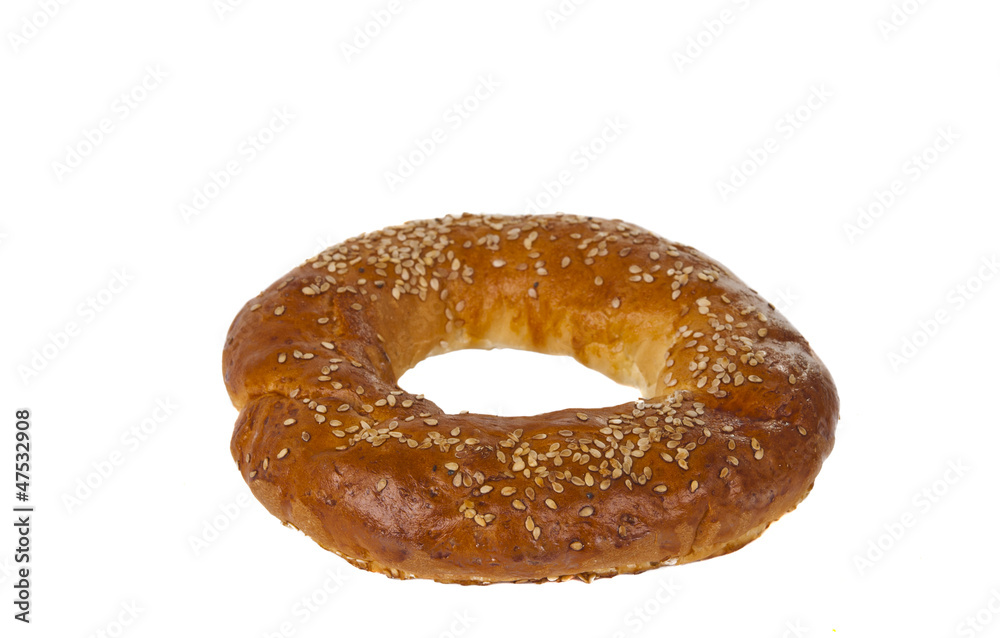 Bagel with sesame seeds isolated Bagel with sesame seeds isolated