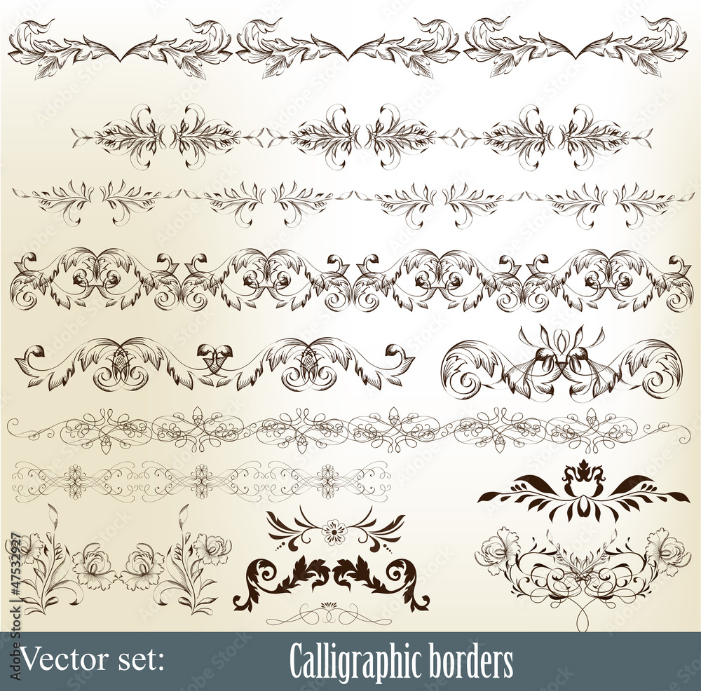 Fototapeta premium Calligraphic ornate borders