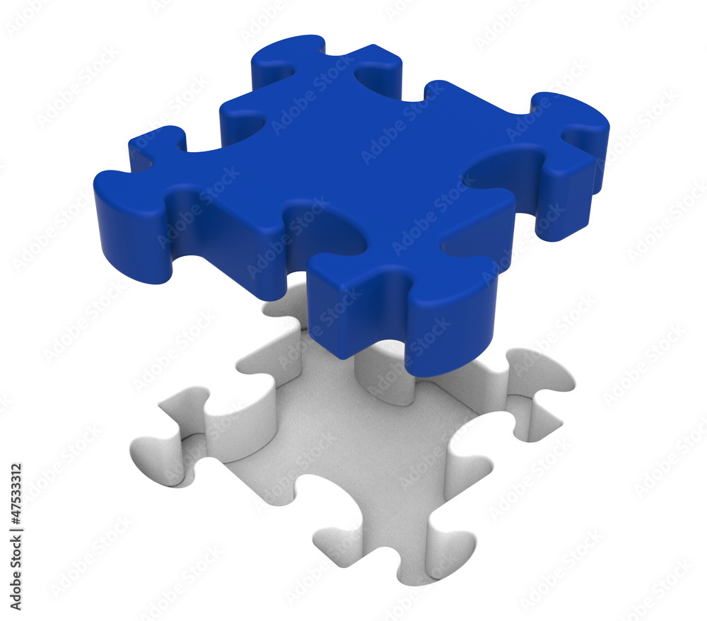 Jigsaw Piece Shows Simple Isolated Challenge Jigsaw Piece Shows Simple Isolated Challenge
