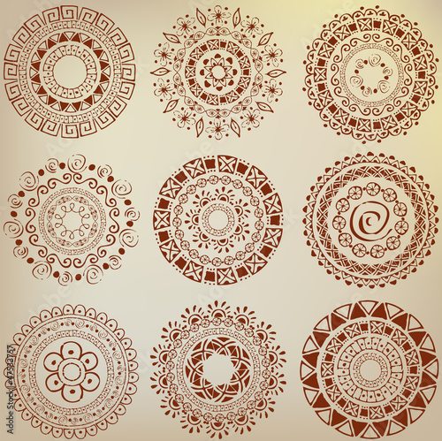 Set of ethnic ornaments hand-drawn